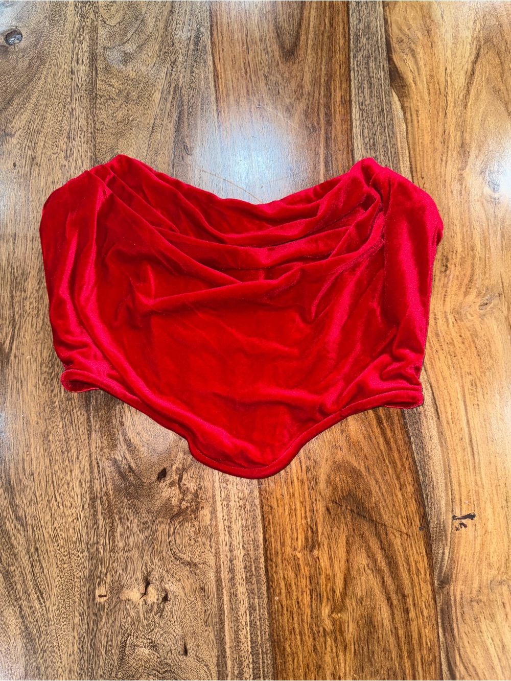 Miss Circle Red Velvet Strapless Bandeau Top - Women Intimates